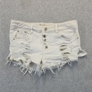 Waimea Distressed White Denim Shorts Women's Size 5 Frayed Cutoff Festival